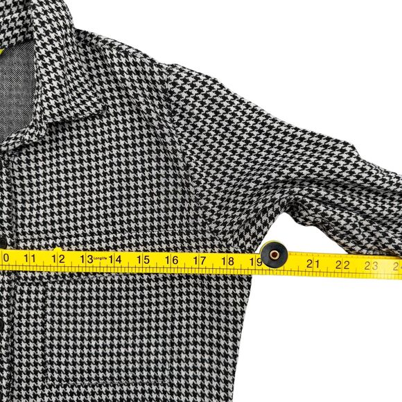 Silly People Black White Houndstooth Button Up‎ Shirt Shacket Womens Small - Picture 9 of 10